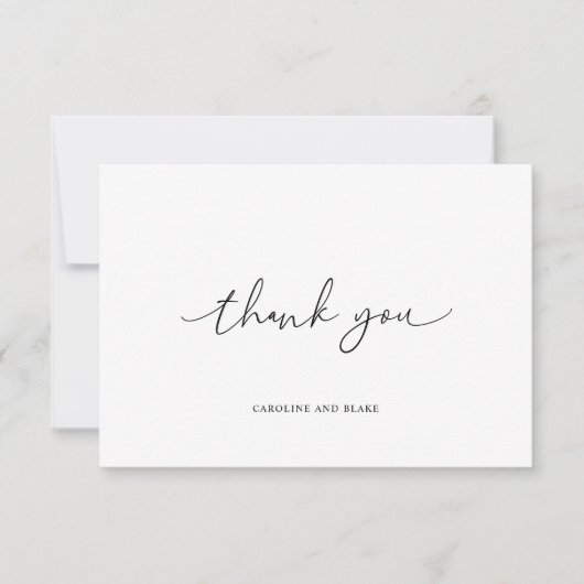 Moderne Skripte Swaps Schwarz-weiß Dankeschön Kart Dankeskarte (Vorderseite)