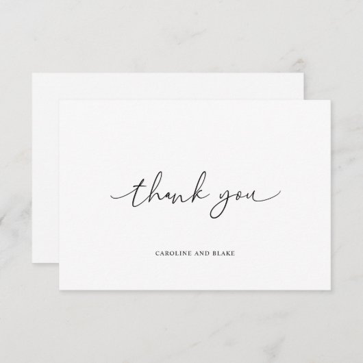 Moderne Skripte Swaps Schwarz-weiß Dankeschön Kart Dankeskarte (Vorne/Hinten)