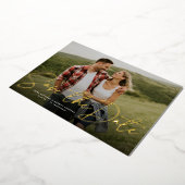 Moderne Skripte trendy ein Foto Save the Date Folieneinladung (Gedreht)