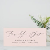 Moderne Skriptereien finden Sie Ihre Sitzheader-Ka Einladung (Stehend Vorderseite)