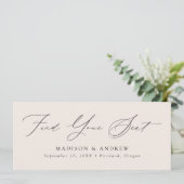 Moderne Skriptereien finden Sie Ihre Sitzheader-Ka Einladung (Stehend Vorderseite)