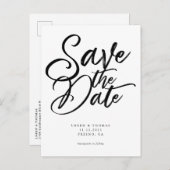 Moderne Skriptereien speichern das Datum Ankündigungspostkarte (Vorne/Hinten)