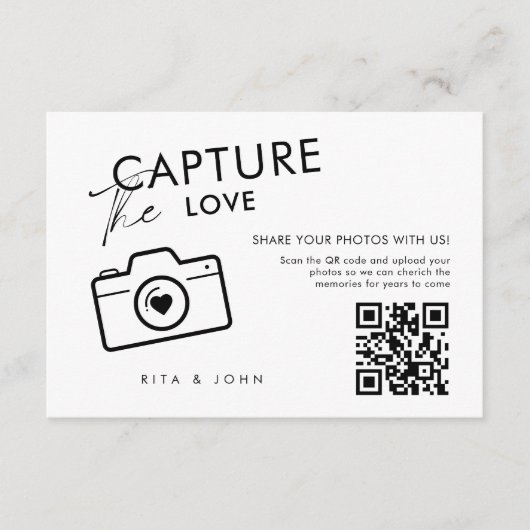 Moderne Skripterfassung Der QR-Code der Liebe Begleitkarte (Vorderseite)