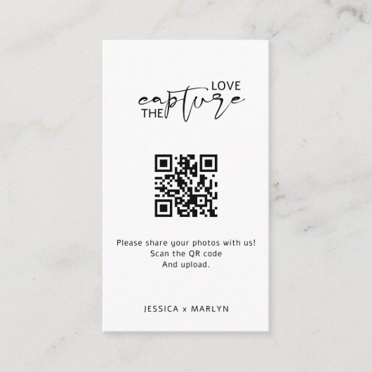 Moderne Skripterfassung Der QR-Code der Liebe Begleitkarte (Vorderseite)