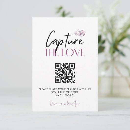 Moderne Skripterfassung Der QR-Code der Liebe Begleitkarte (Stehend Vorderseite)