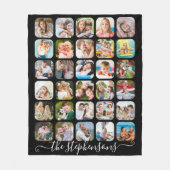 Moderne Skriptfamilie Name 30 FotoCollage Fleecedecke (Vorderseite)