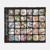 Moderne Skriptfamilie Name 30 FotoCollage Fleecedecke (Vorderseite (Horizontal))