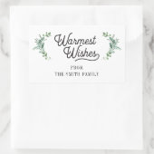 Moderne Skriptfamilie Name Holiday Rechteckiger Aufkleber (Tasche)