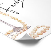 Moderne Skriptfavoriten Perlen und Prosecco-Dusche Poster (Ecke)