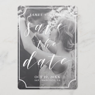 Moderne Skriptgrenze   Benutzerdefiniertes Foto Sa Save The Date