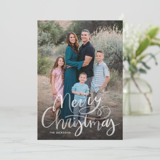 Moderne Skripthandbriefe frohe Weihnachten (Stehend Vorderseite)