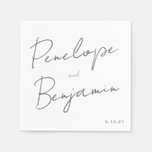 Moderne Skripthandschrift Schwarz-Weiß-Hochzeit