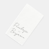 Moderne Skripthandschrift Schwarz-Weiß-Hochzeit Serviette (Ecke)