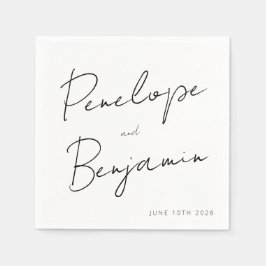 Moderne Skripthandschrift Wedding Boho White Serviette