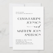 Moderne Skripthochzeit | Minimalistisches Foto + Q Einladung (Vorderseite)