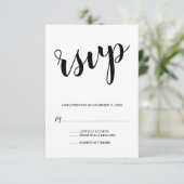 Moderne Skripthochzeit RSVP Karte (Stehend Vorderseite)