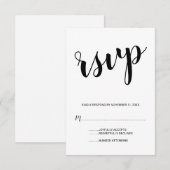 Moderne Skripthochzeit RSVP Karte (Vorne/Hinten)