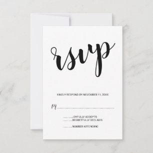 Moderne Skripthochzeit RSVP Karte