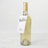 Moderne Skripthochzeit-Tischnummer Flaschenanhänger (Angewinkelt)