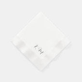 Moderne Skriptinitialen B/W Hochzeitsgeprägt Serviette (Ecke)