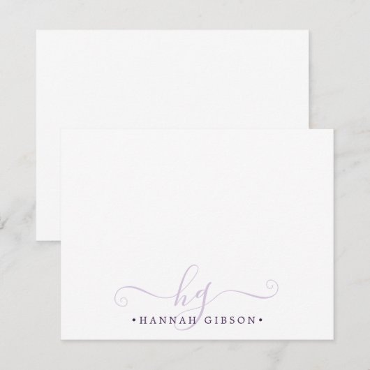 Moderne Skriptinitialen Monogram Minimalistisch Li Mitteilungskarte (Vorne/Hinten)