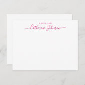 Moderne Skriptkalligrafie Ein Hinweis aus Magenta Mitteilungskarte (Vorne/Hinten)