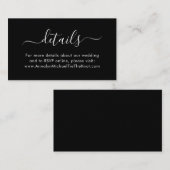 Moderne Skriptkalligrafie Minimale Details Schwarz Begleitkarte (Vorne/Hinten)