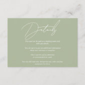 Moderne Skriptkalligrafie Salbei Grüne QR Hochzeit Begleitkarte (Vorderseite)