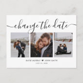 Moderne Skriptkalligrafie verändern das Datum Hoch Einladungspostkarte (Vorderseite)