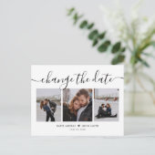 Moderne Skriptkalligrafie verändern das Datum Hoch Einladungspostkarte (Stehend Vorderseite)