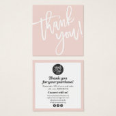 Moderne Skriptkalligraphie dankt dem blush pink (Vorne & Hinten)