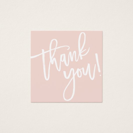 Moderne Skriptkalligraphie dankt dem blush pink (Vorderseite)