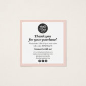 Moderne Skriptkalligraphie dankt dem blush pink (Rückseite)