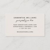 Moderne Skriptkalligraphie Name elegant feminin Visitenkarte (Rückseite)