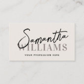 Moderne Skriptkalligraphie Name elegant feminin Visitenkarte (Vorderseite)