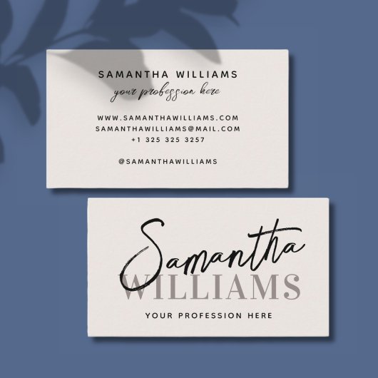 Moderne Skriptkalligraphie Name elegant feminin Visitenkarte