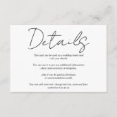 Moderne Skriptkalligraphie Schwarz-Weiß-Hochzeit Begleitkarte (Vorderseite)