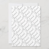 Moderne Skriptkalligraphie Schwarz-Weiß-Hochzeit Einladung (Rückseite)