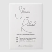 Moderne Skriptkalligraphie, Schwarze Hochzeit Pergament Einladungen (Vorderseite)