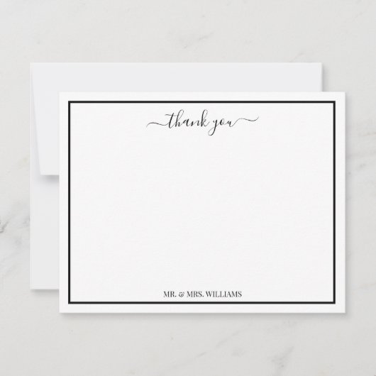 Moderne Skriptkalligraphie Vielen Dank Mitteilungskarte (Vorderseite)