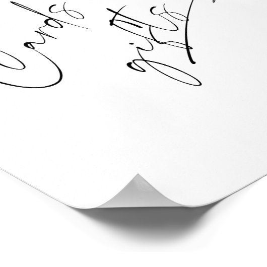 Moderne Skriptkarten und Geschenke Brautparty Poster (Ecke)