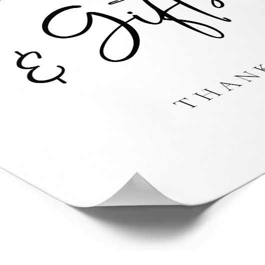 Moderne Skriptkarten und Geschenke Hochzeit Poster (Ecke)