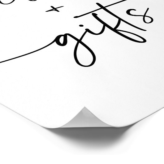 Moderne Skriptkarten und Geschenke Kinderduschsign Poster (Ecke)