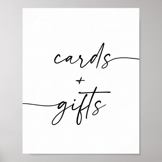 Moderne Skriptkarten und Geschenke Kinderduschsign Poster (Vorne)