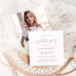 Moderne Skriptklasse der Foto Graduation Party 202 Einladung