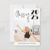 Moderne Skriptklasse Einfaches Foto Abschluss Einladung (Vorderseite)