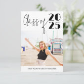 Moderne Skriptklasse Einfaches Foto Abschluss Einladung (Stehend Vorderseite)
