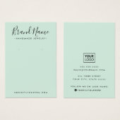 Moderne Skriptlogo-Minze-Green-Ohrring-Display-Kar (Vorne & Hinten)