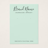 Moderne Skriptlogo-Minze-Green-Ohrring-Display-Kar (Vorderseite)