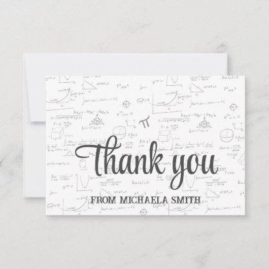 Moderne Skriptmathematik formas Abschluss Dankeskarte (Vorderseite)